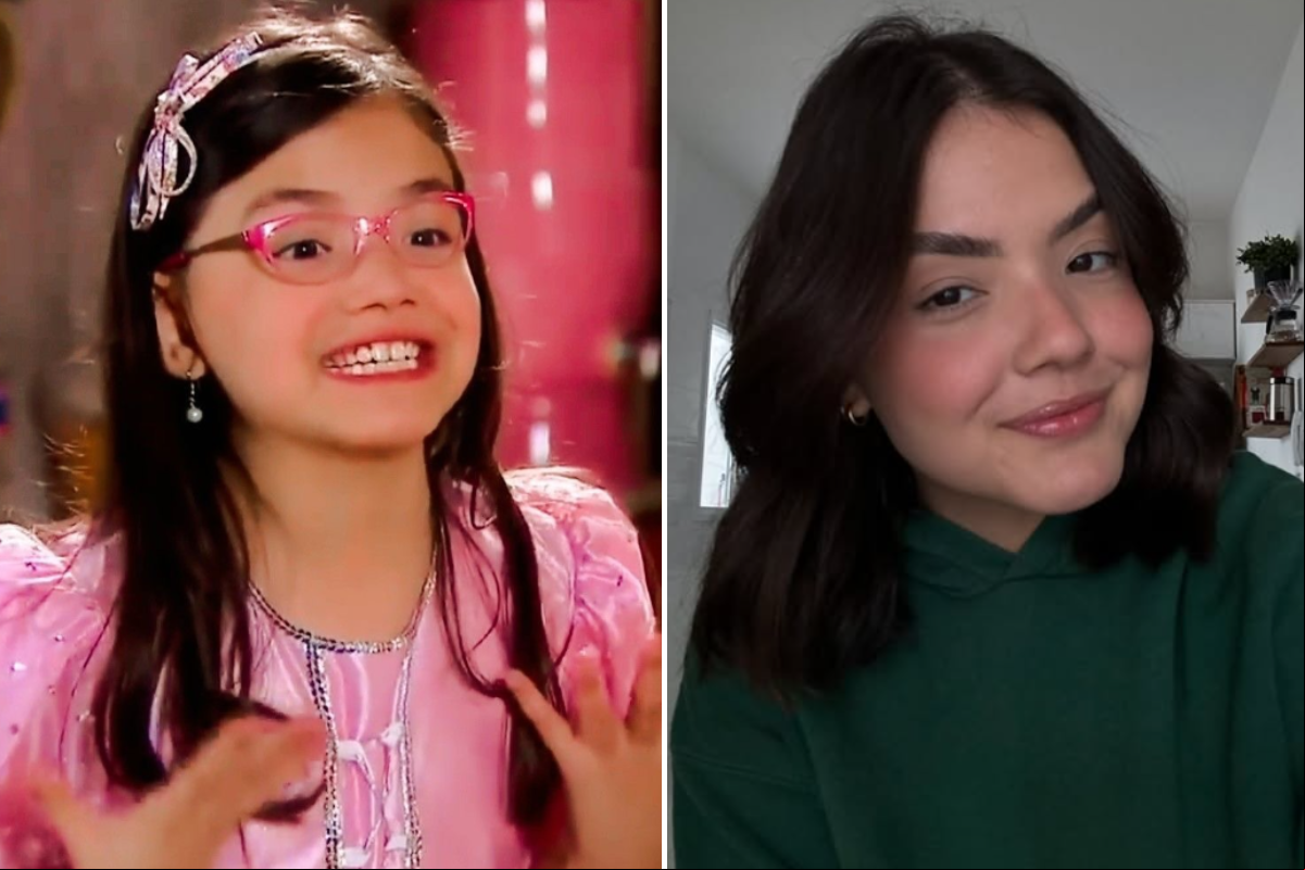 A atriz Stefany Vaz em "Carrossel" e atualmente