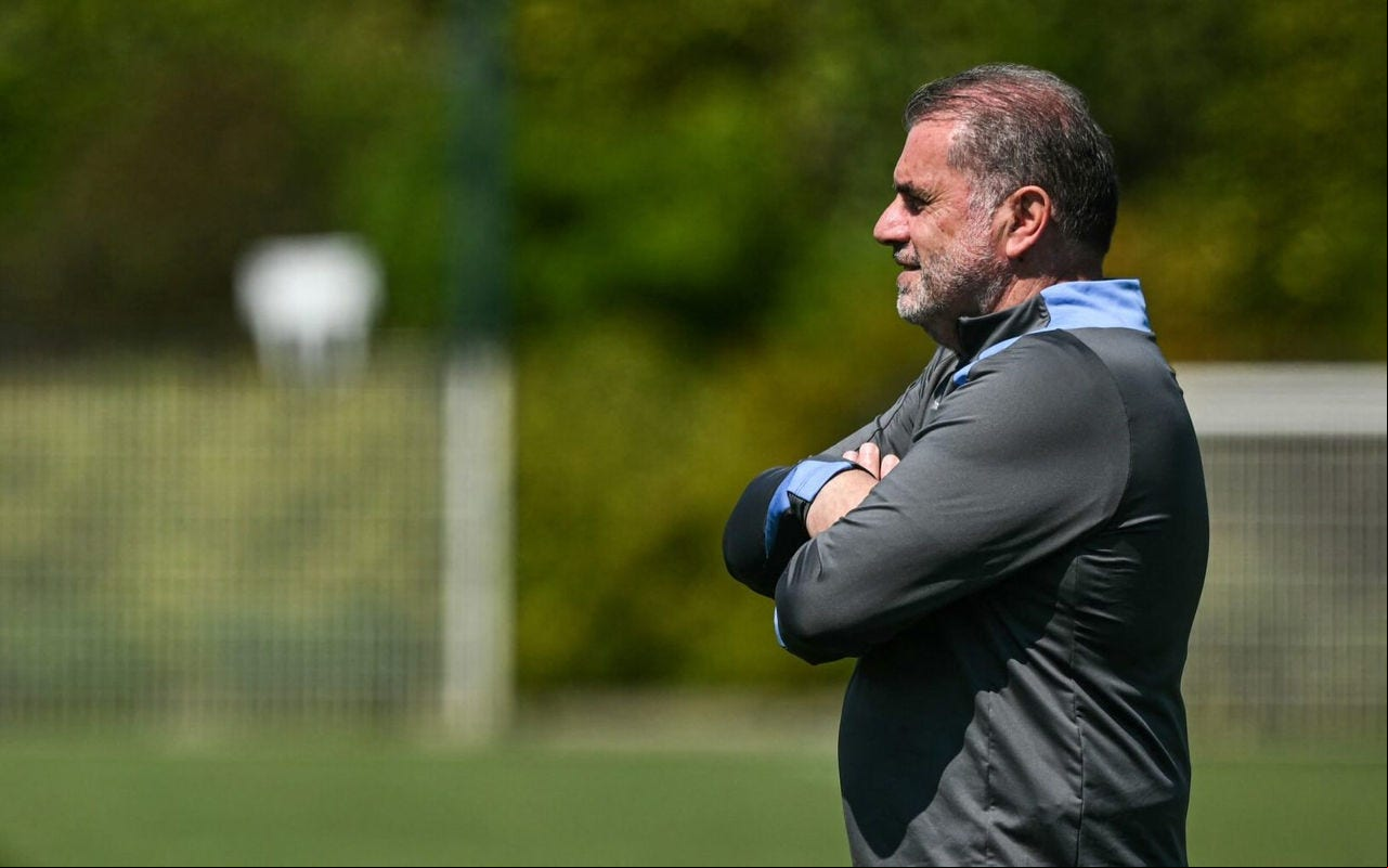 Ange Postecoglou no comando do Tottenham (Foto: Ben Stansall/AFP)