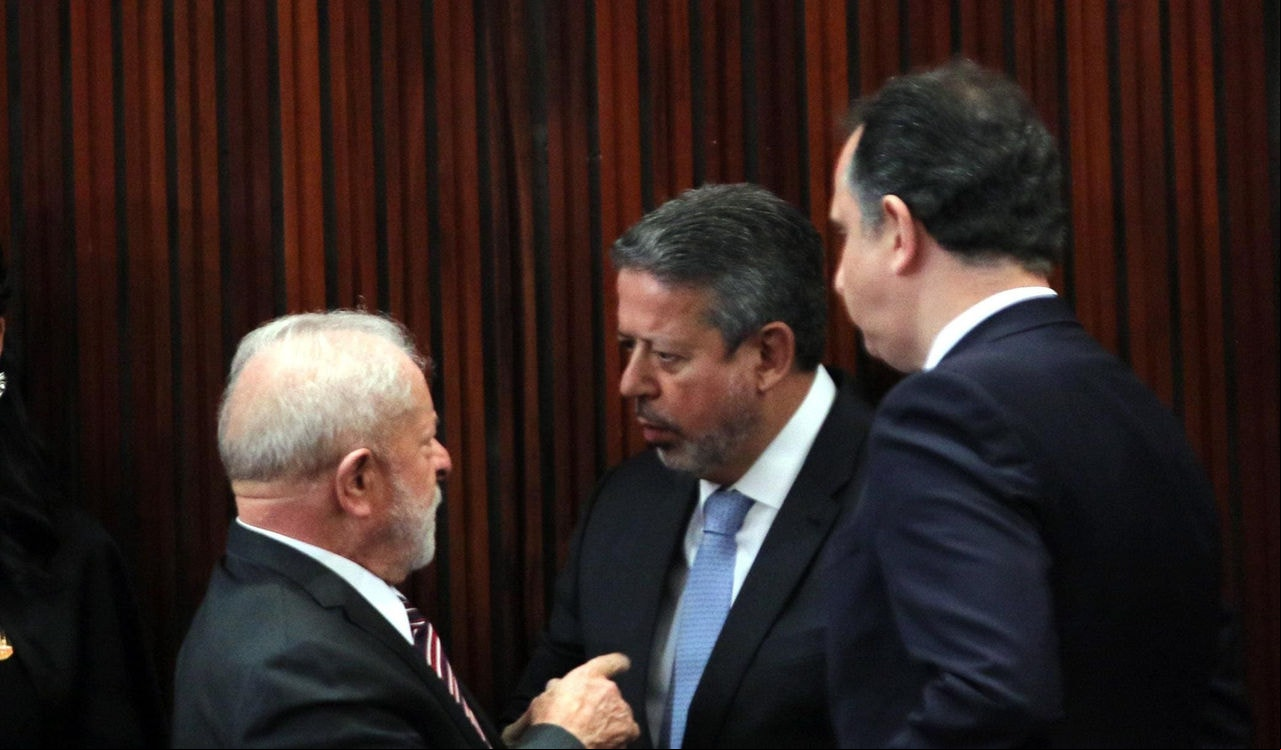 O presidente Lula com Arthur Lira e Rodrigo Pacheco